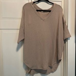 Waffle Knit Tan Top